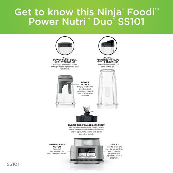 Ninja Foodi Power Nutri Duo Smoothie Bowl Maker and Personal Blender